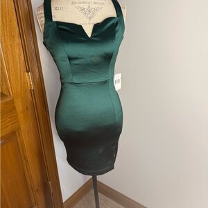 Elegant Green Halter Dress
